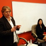 LEV's CEO Chris Korsmo introduces former D.C. Schools Chancellor Michelle Rhee.