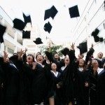 A group of graduates celebrate