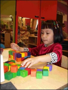 girl with building blocks