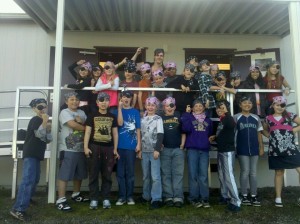 Teacher Traci Pryde with her class dressed as pirates