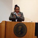 Maria Estrada testifies in Olympia on the new discipline law in April 2014.